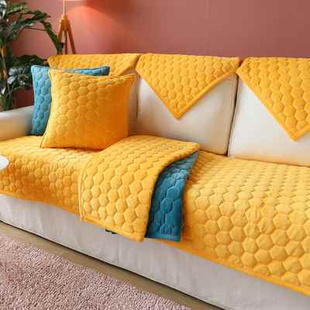 沙发垫防滑北欧简约坐垫子四季通用加厚布艺毛绒现代沙发套沙发巾