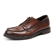 英伦皮鞋马克线手工擦色做旧复古男鞋头层牛皮内缝线工艺 1107-5