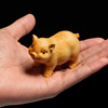 黄杨木雕福猪创意雕刻工艺品文玩把玩手把件可爱生肖猪小动物摆件