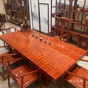 巴花实木大板原木餐桌1米8泡，茶桌红木巴西花梨木茶几茶台办公书桌