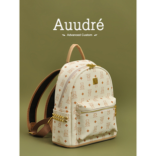 Auudre卡通小熊通勤双肩包包女2024大容量学生背包外出旅行包