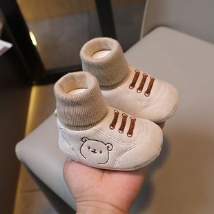 婴儿鞋秋冬季0-1岁男女宝宝，软底鞋袜3-6到12个月幼儿不掉跟步前鞋