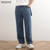 shijoin原创fundajoin中蓝色，水洗牛仔裤直筒，百搭潮宽松200251长裤