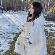 羽绒棉服女中长款韩版2023年冬季韩系bf宽松棉袄加厚棉衣外套