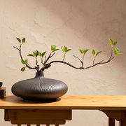 厂新中式禅意陶瓷花瓶仿真绿植插花样板间软装摆件桌面玄关茶室促