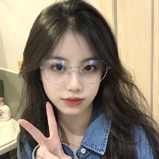 韩国金丝文艺气息眼镜近视女专业可配有度数，镜片素颜神器超轻平光