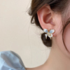 韩国蓝色蝴蝶花朵耳钉女2024年纯银耳饰高级感精致耳环