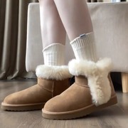 加绒雪地靴女2023秋冬棉鞋保暖防滑短筒靴子