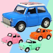 儿童玩具车模型声光可开门铝合金车甲壳虫回力小汽车保时捷摩托车