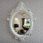 pu镜框玄关镜防水浴室镜装饰镜，梳妆镜椭圆卫浴，镜欧式镜卧室镜