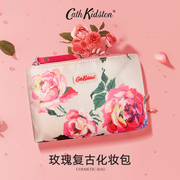 Cath Kidston丝绒玫瑰化妆包女姨妈巾收纳袋英伦复古帆布学生便携