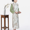 冬季旗袍中长款加厚拼接中国风复古中式年轻款少女毛领连衣裙