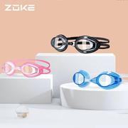 zoke泳镜成人平光高清防水防雾儿童竞速训练不勒头游泳眼镜