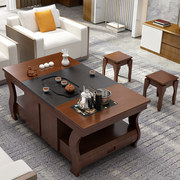 实木功夫茶几客厅家用小茶台办公室茶桌椅现代简约茶桌茶具一体