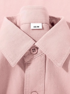 100%棉衬衣2024年春装洋气，粉红色纯棉长袖，衬衫女法式气质上衣