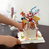 网红超人蛋糕装饰摆件 变形搞怪打怪兽儿童生日烘焙小熊插牌插件