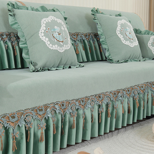 雪尼尔沙发垫四季通用防滑高档坐垫2024贵妃全包欧式沙发套罩