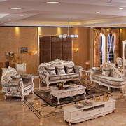 欧式沙发组合实木雕花法式沙发简欧沙发u新古典美式客厅布艺沙发