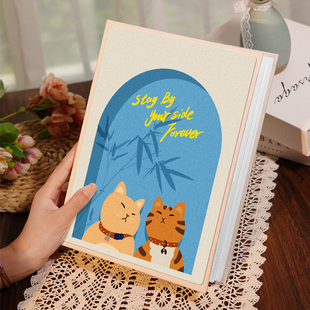 猫咪可爱小相册本纪念册大容量家庭版儿童宝宝单页六5寸影集7相簿