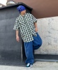 Chicano街头西海岸hiphop老牌oversize机车奇卡诺宽松格子衬衫