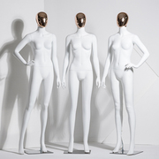 金头哑白模特(白模特)道具，女全身服装店女装展示架，橱窗人体韩版假人模特架