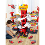 轨道车停车场玩具车合金小汽车，套装消防3-4岁儿童，6益智男孩工程车