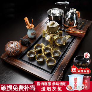 家用中式简约茶具套装实木，茶盘一体全自动电器，功夫茶台送朋友