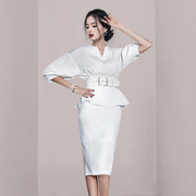 包裙职业套装女白色半身裙高级感2022西装裙时尚高端两件套夏
