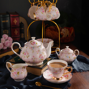 英式骨瓷咖啡具整套家用客厅，咖啡杯碟欧式陶瓷下午茶茶具套装送礼
