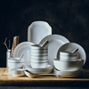 碗盘套装 家用6人简约骨质陶瓷碗盘组合防烫日式中式创意套装餐具