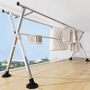 折叠晾衣架落地室内家用阳台，卧室室外不锈钢凉伸缩式杆晒被子神器