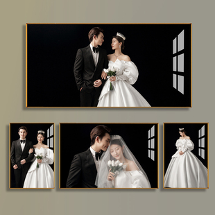 婚纱照放大挂墙洗照片，做结婚照相框，定制水晶铝合金全家福照片制作