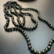 超长珠珠项链多种戴法绿大溪地色，串珠链子多种戴法国风复古多层链