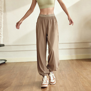 dcw休闲运动裤女夏季薄款透气束脚跑步裤子，高腰宽松健身瑜伽长裤