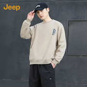 jeep吉普卫衣男春秋款，2024重磅外套潮高级感美式圆领男士卫衣