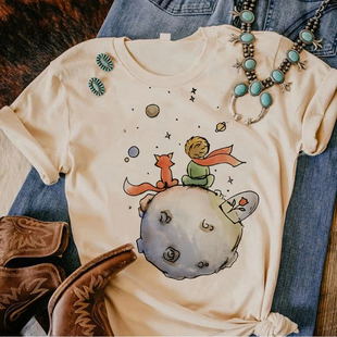 The Little Prince T shirt 卡通可爱动漫小王子周边卡其色T恤衫