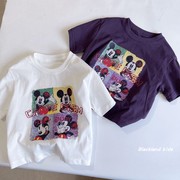 90-150码韩版童装 24夏季 男童女童短袖T恤 儿童宝宝卡通半袖背心
