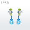 enzo海星「海洋系列」18k金多彩(金多彩)宝石钻石耳环ezv4922