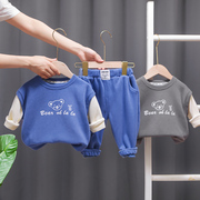 婴儿衣服春秋款长袖运动卫衣休闲套装7八9十11个月一岁男宝宝秋装