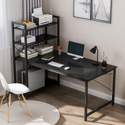 电脑桌台式书架一体家用卧室，置物架写字桌子简约租房办公桌椅组合