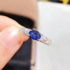天然蓝宝石戒指皇家，蓝高净度满火彩5a级宝石，s925银精工镶嵌