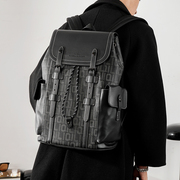 欧美双肩包男士(包男士)书包大容量背包时尚电脑包休闲户外旅行包潮包