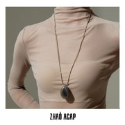 zhaoacap原创设计薄暮，灰卵石925银，毛衣链长项链