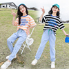 女童夏装套装2024新款10洋气时髦中大童12岁女孩夏季衣服薄牛仔裤