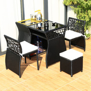 阳台小桌椅创意阳台茶桌，组合网红收纳藤椅，三件套休闲一桌两椅茶几