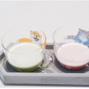 耐热tuuli温泉系列玻璃杯，创意zakka家居，清新水杯早餐牛奶杯