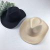 西部牛仔礼帽卷檐复古骑马帽子男女毛呢毡帽，爵士帽子遮阳帽