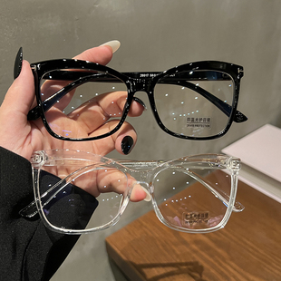 透明眼镜近视女超轻可配有度数防蓝光2023年平光眼睛框镜架男