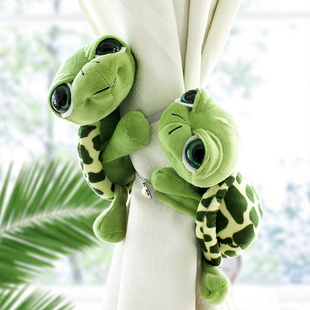 韩式卡通窗帘扣大眼龟小乌龟，公仔创意绑带，可爱卧室系带扣一对