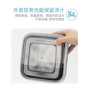 。美式正方形750/1000ml打包盒一次性外卖快餐盒带盖黑色塑料便当